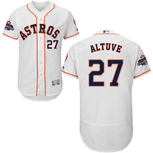 Astros #27 Jose Altuve White Flexbase Authentic Collection World Series Champions Stitched MLB Jersey - Click Image to Close